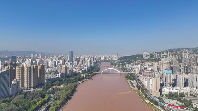 甘肃兰州大景兰州城市建设航拍