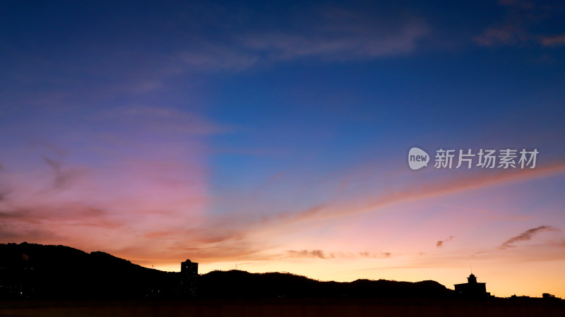 风景风光晚霞城市日落夕阳火烧云