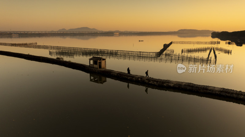 浙江绍兴犭央犭茶湖昂桑湖江南水乡古道