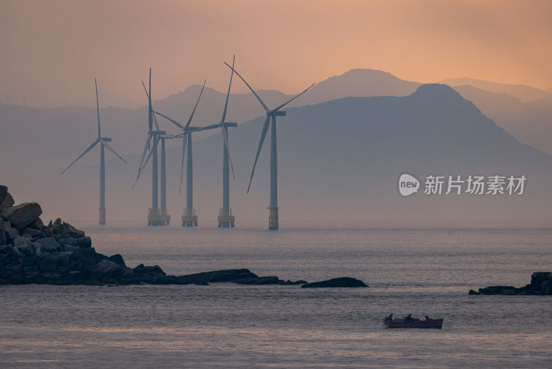 福建平潭海上风车景观