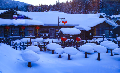 冬季东北旅游雪景自然风光