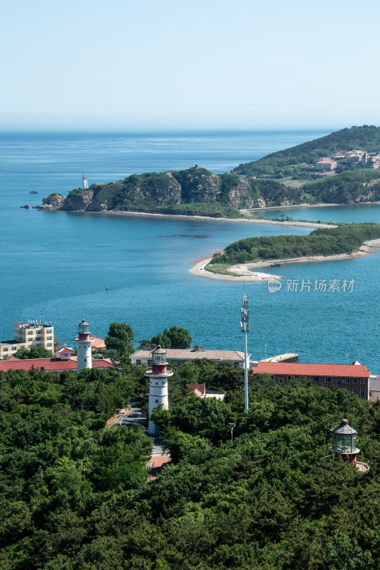 大连旅顺白玉山景区山顶眺望旅顺港风光