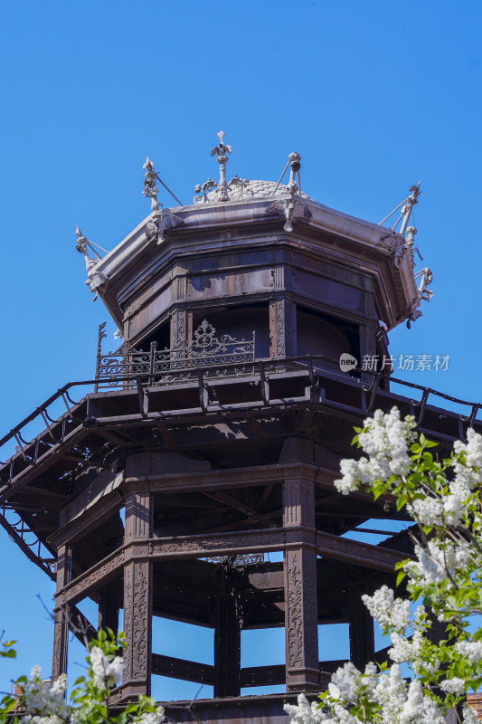 故宫延禧宫中式古建筑窗景及繁花