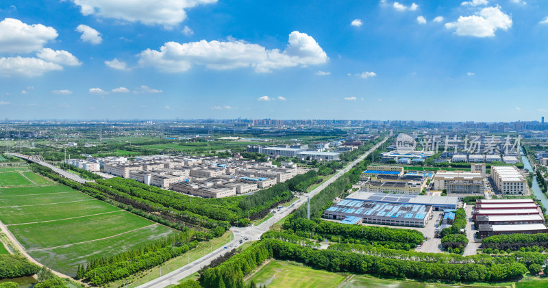 航拍昆山城市乡村建筑风光大景