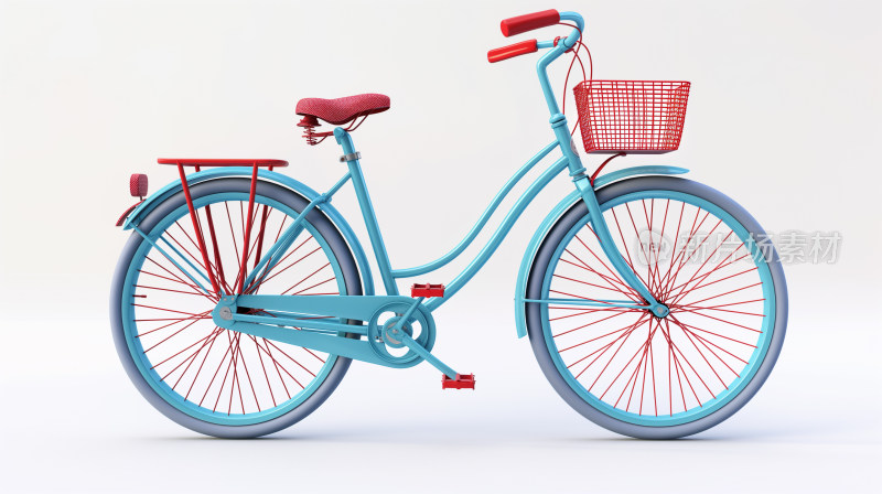 复古与时尚交融：粉蓝色女士城市自行车