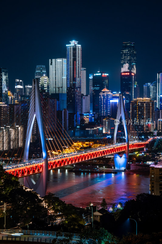 重庆东水门大桥城市夜景