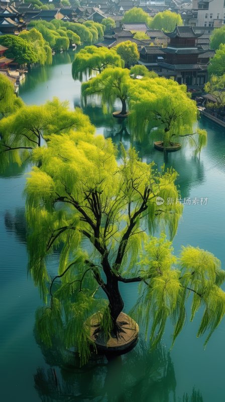 江南水乡古镇小桥流水人家古建筑背景