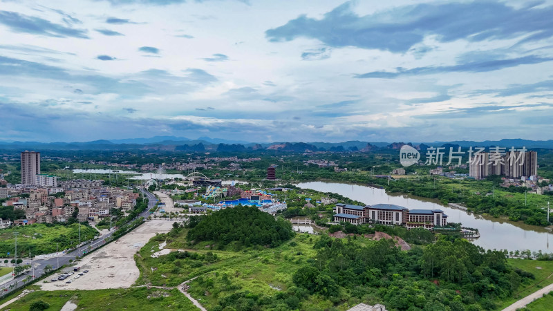 玉林城市绿化植物航拍图