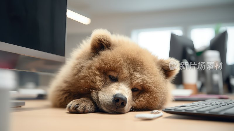 上班累了在摸鱼睡觉的熊