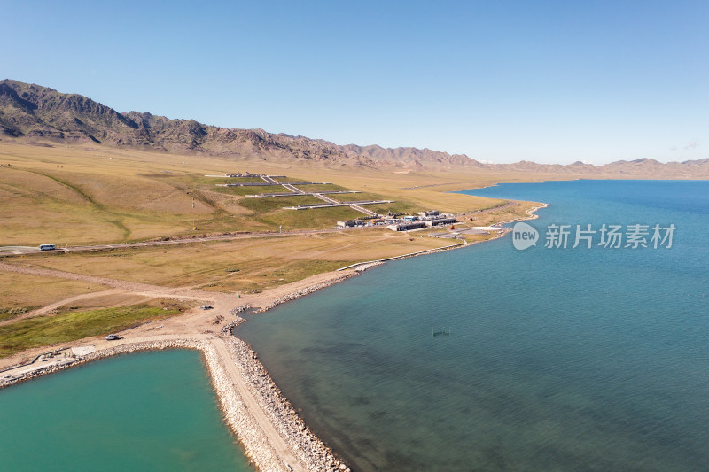 中国新疆赛里木湖点将台风景