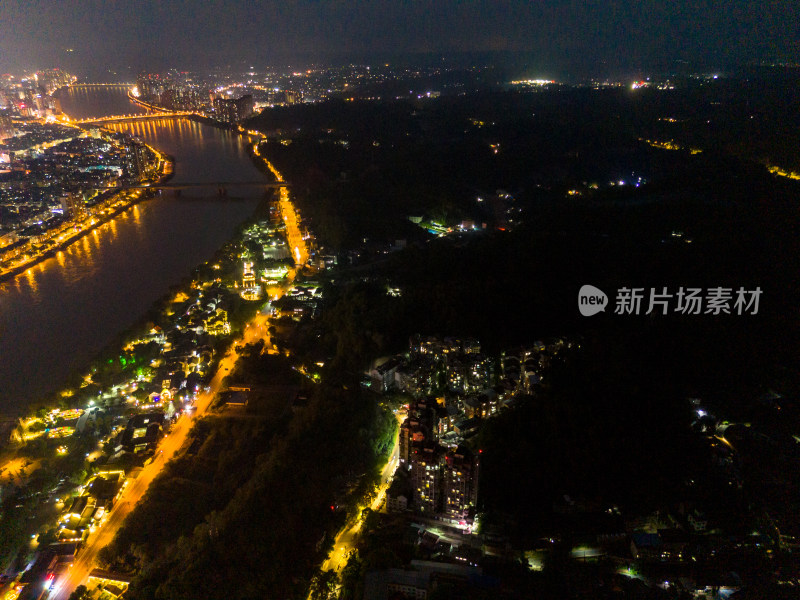 乐山城市夜景航拍图