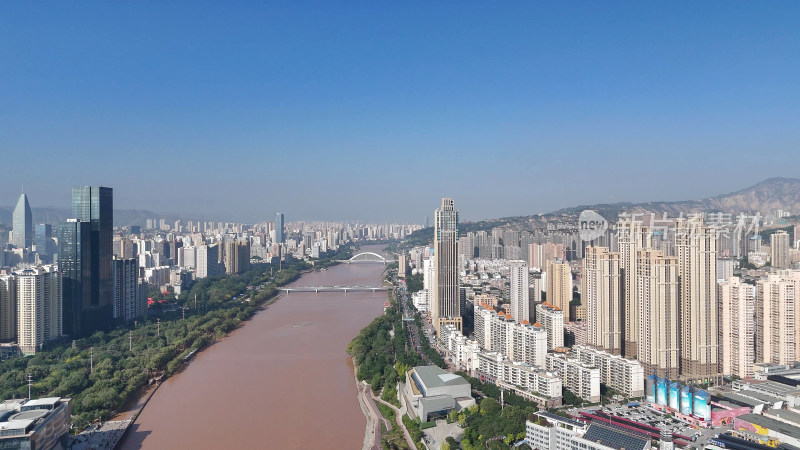 甘肃兰州大景兰州城市建设航拍