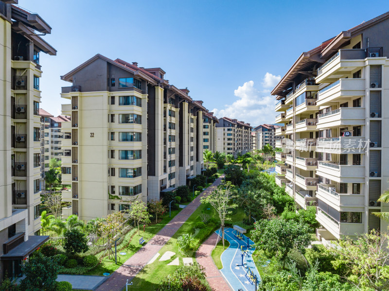 高端住宅小区住宅楼园林景观