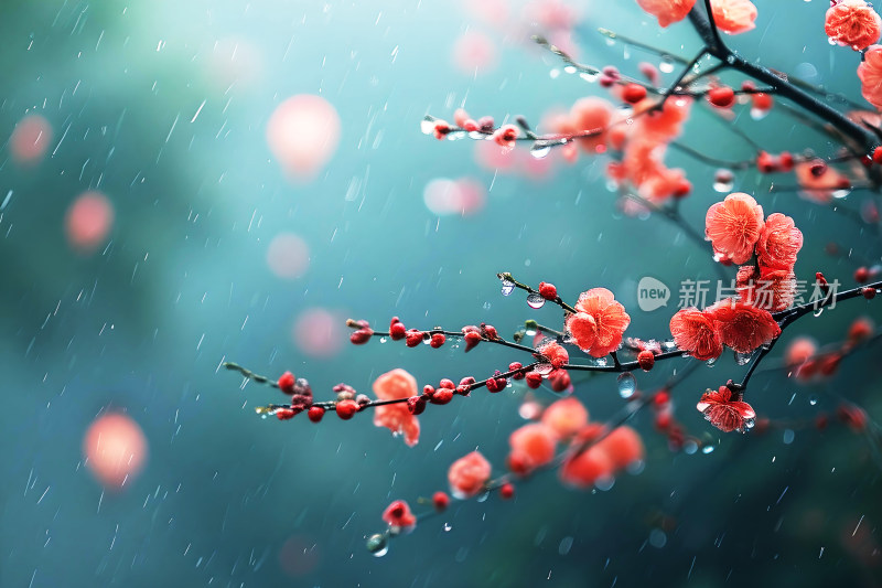 雨水背景自然风景植物