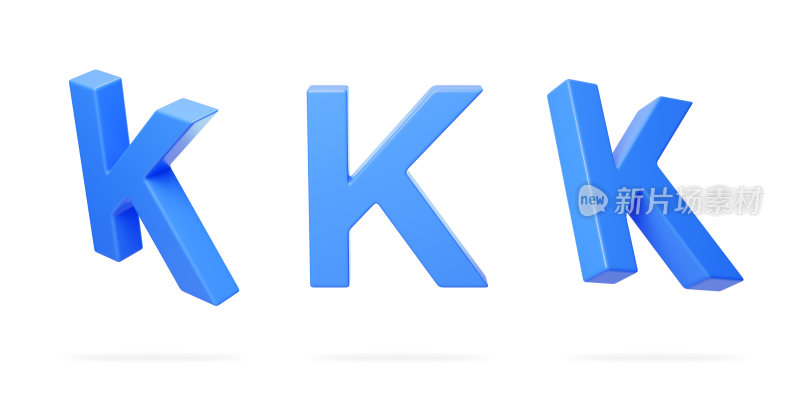 英文字母K拼音拼写语言3D