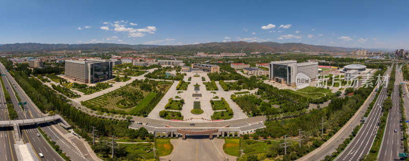 呼和浩特内蒙古财经大学全景鸟瞰图