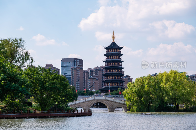 晴朗的午后，远眺泰州南山寺宝塔