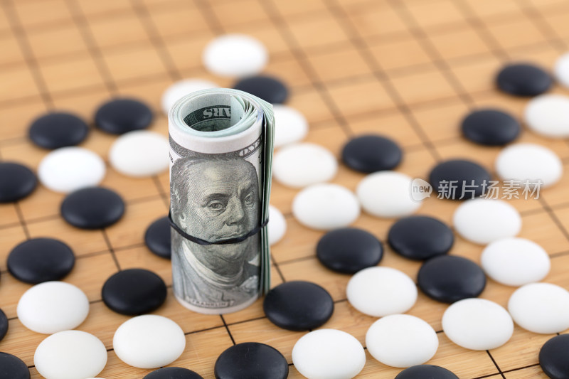 棋局胜负经济利益美元钞票