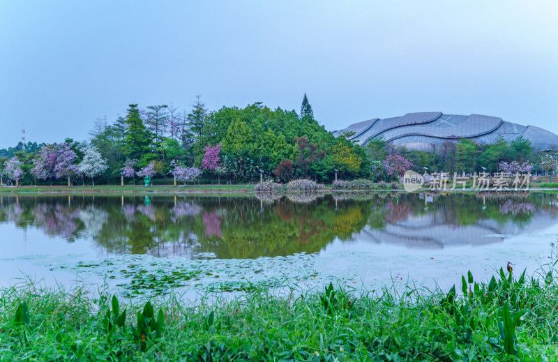 广州大学城中心湖与自行车轮滑运动极限中心