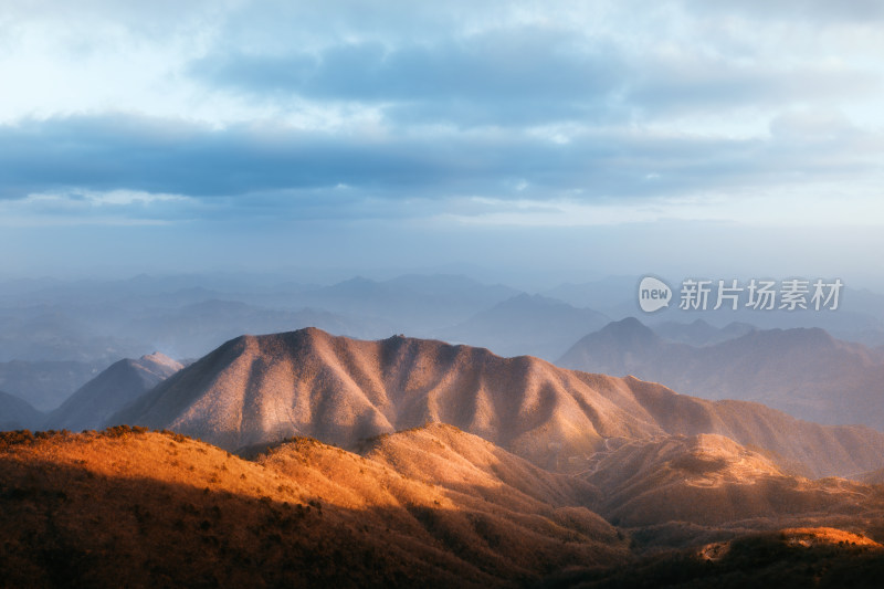 航拍杭州大明山景区山脉唯美日出日落