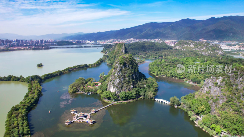 广东肇庆七星山5A景区星湖航拍