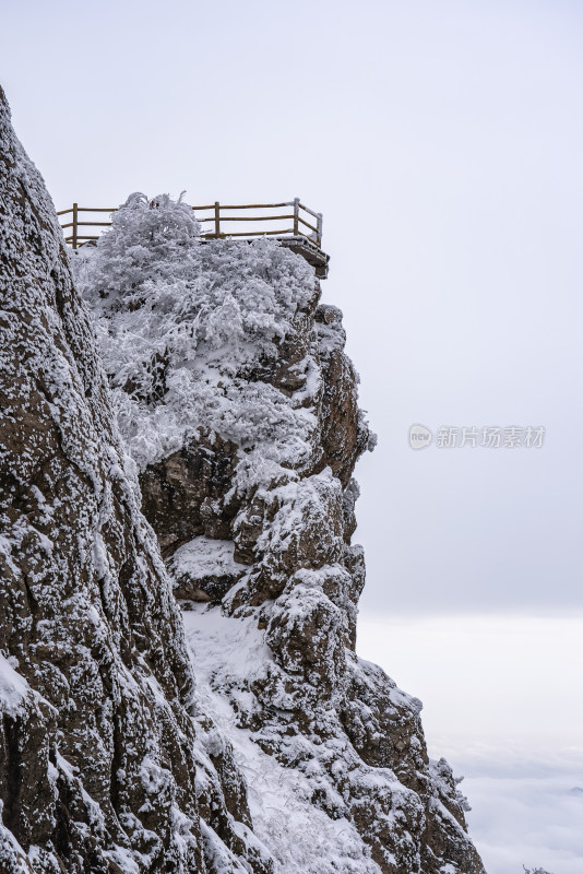 山川大雪云海航拍风景观景台