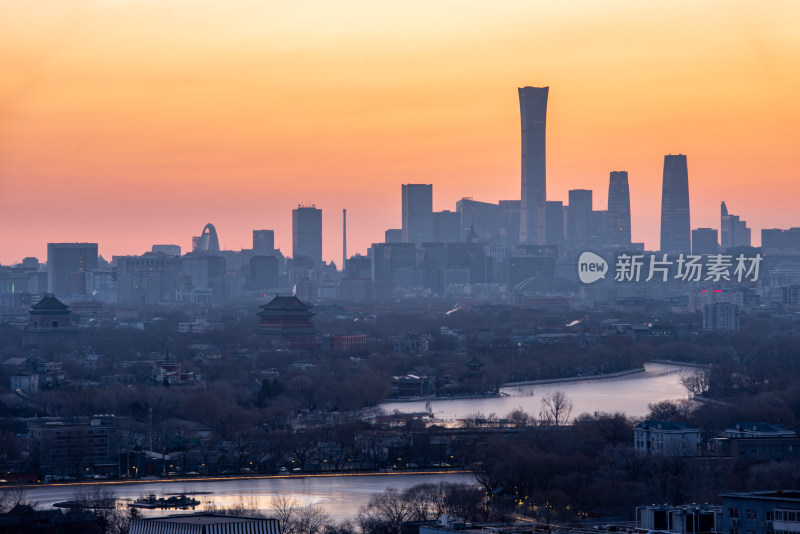 北京日出 国贸 城市风光