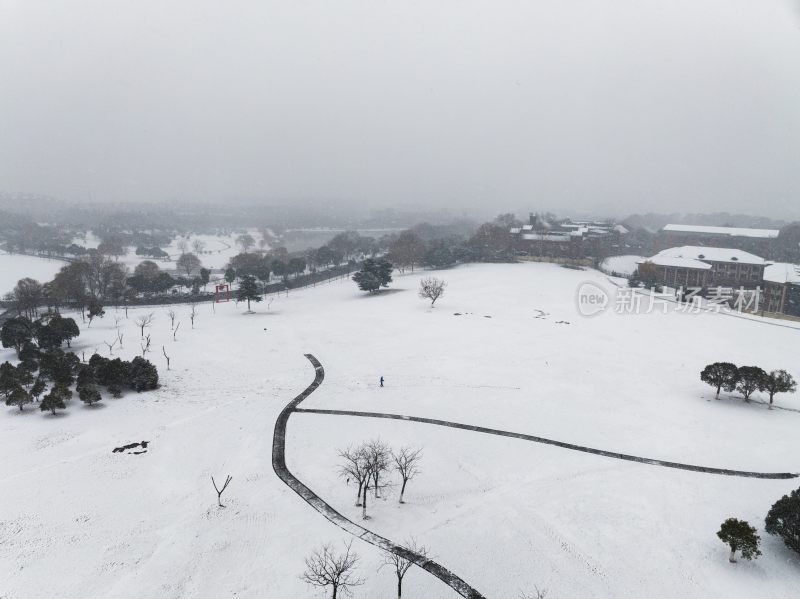 南京体育公园雪景