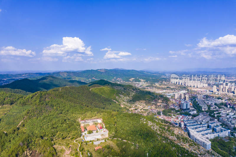 大自然蓝天白云山川城市航拍