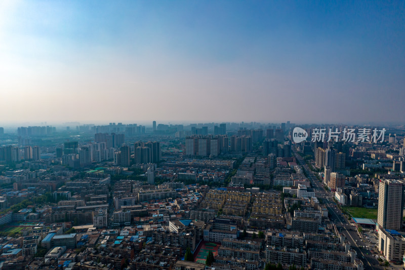 湖北襄阳城市高楼建筑航拍图