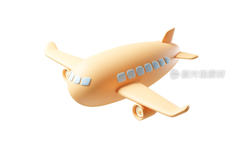 卡通飞机模型3D渲染