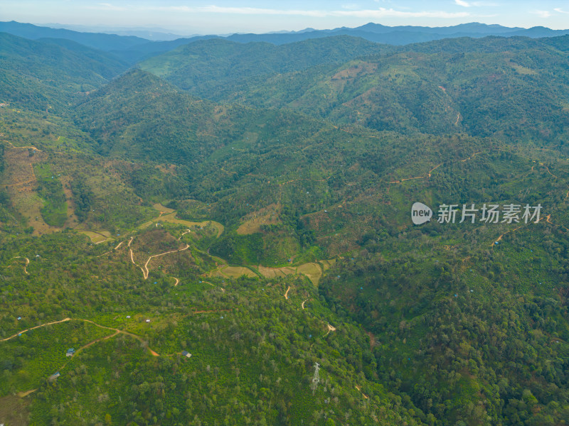 航拍山脉山林