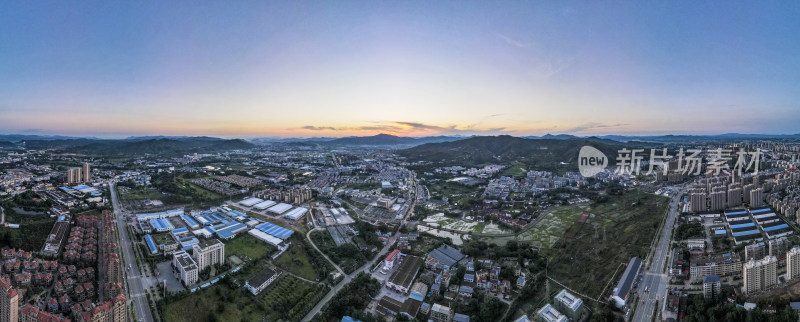 福建莆田城市风光航拍全景图