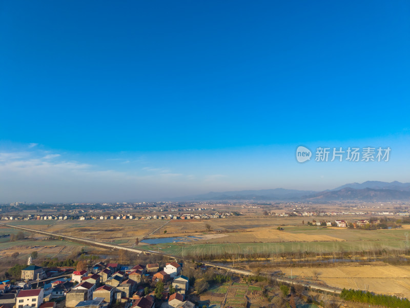 田野乡村风光航拍全景