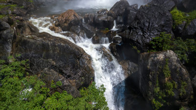 洛阳白云山山川河流山谷悬崖瀑布岩石溪水