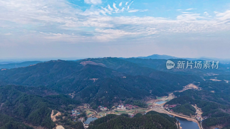 山川城市风光航拍全景