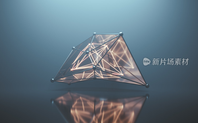 抽象几何体背景3D渲染