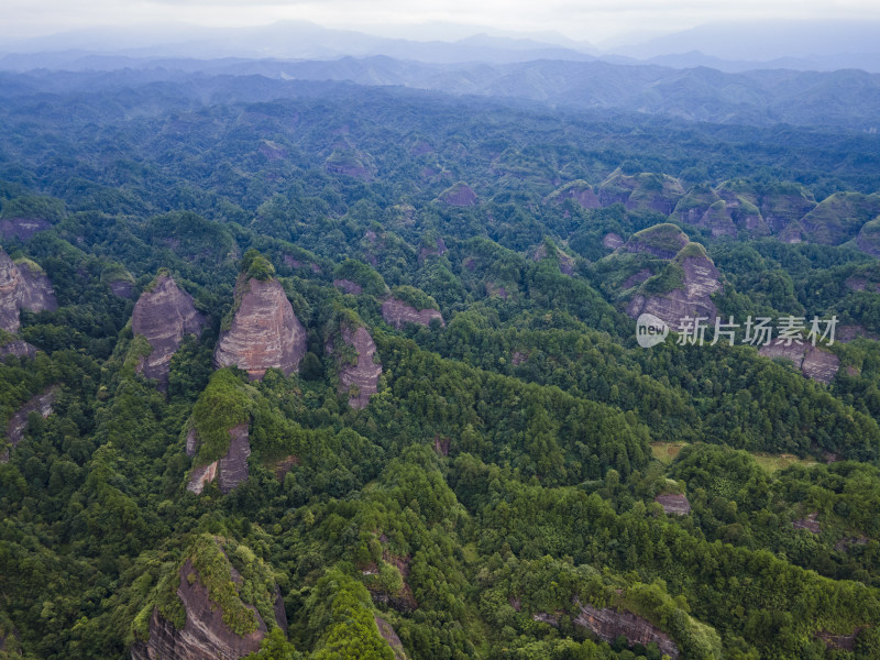 湖南怀化万佛山丹霞地貌航拍摄影图