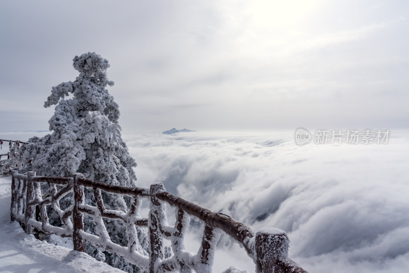 山川大雪云海大气航拍