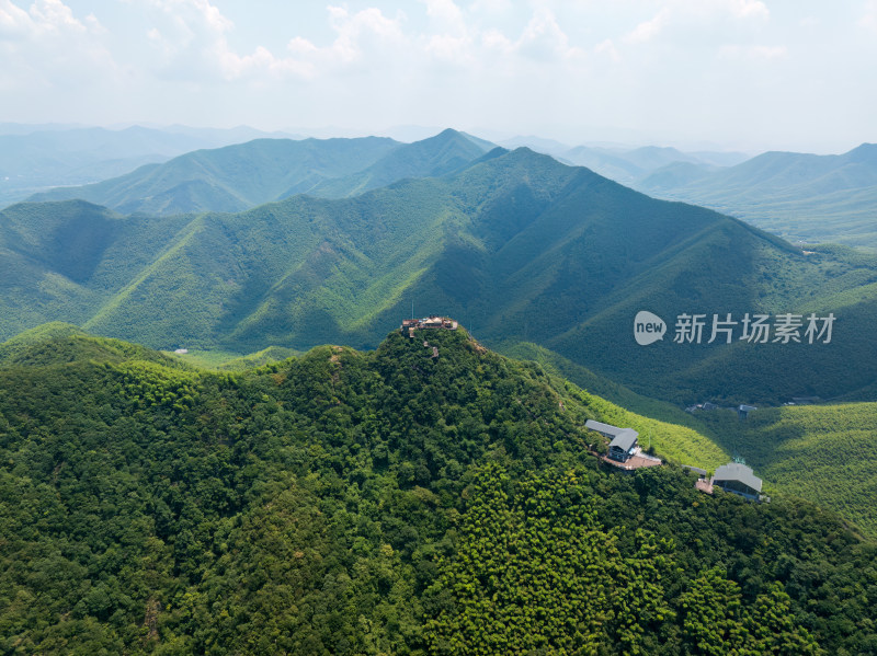 夏季白天航拍常州溧阳天目山南山竹海景区