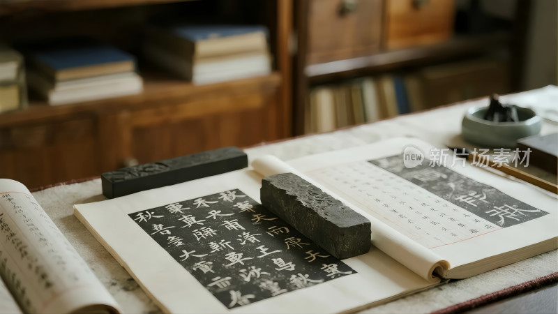 书法家练习书法传统文化艺术背景图