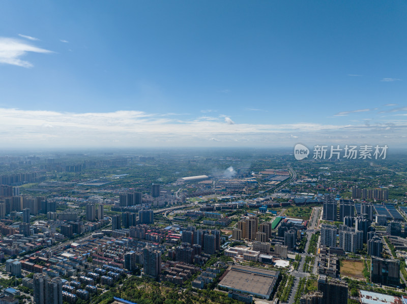 蓝天白云下湖南衡阳华新开发区 城市风光