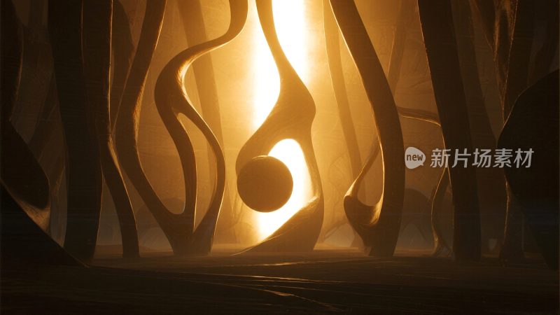 抽象光影与曲线艺术场景
