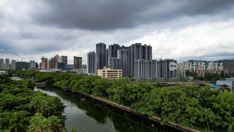 浙江温州城市风光航拍图