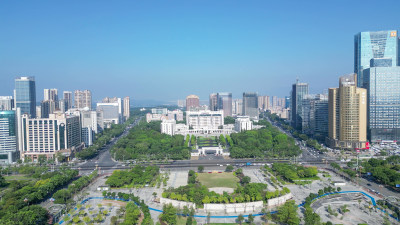 航拍惠州市政府惠州市民公园