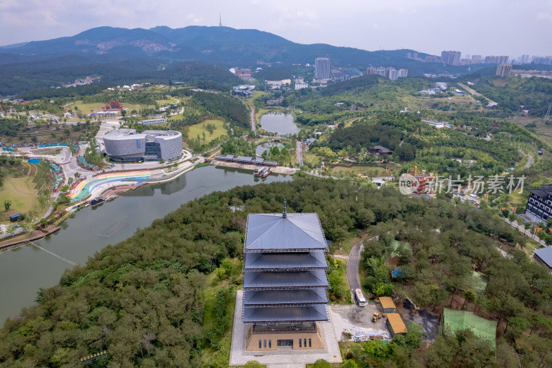 湖北襄阳城市风光旅游景区地标建筑航拍图