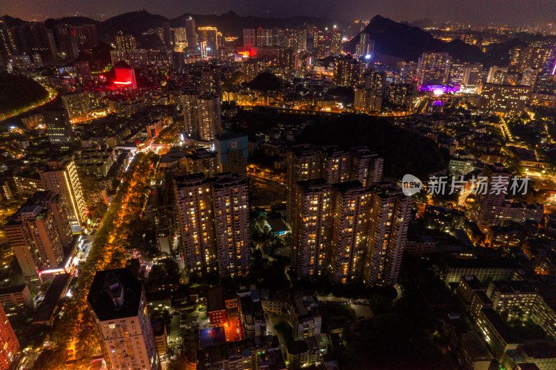 贵阳城市夜景灯光航拍摄影图