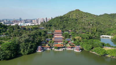 航拍广东珠海圆明新园4A景区