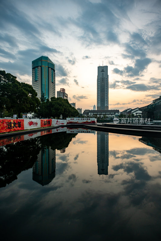 浙江绍兴城市广场大善塔城市建筑景观