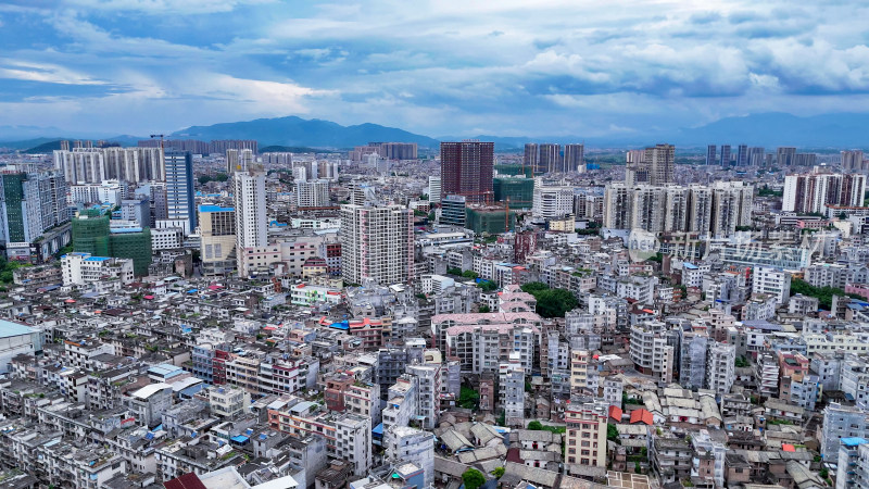 老城区城市居民房屋建筑航拍图